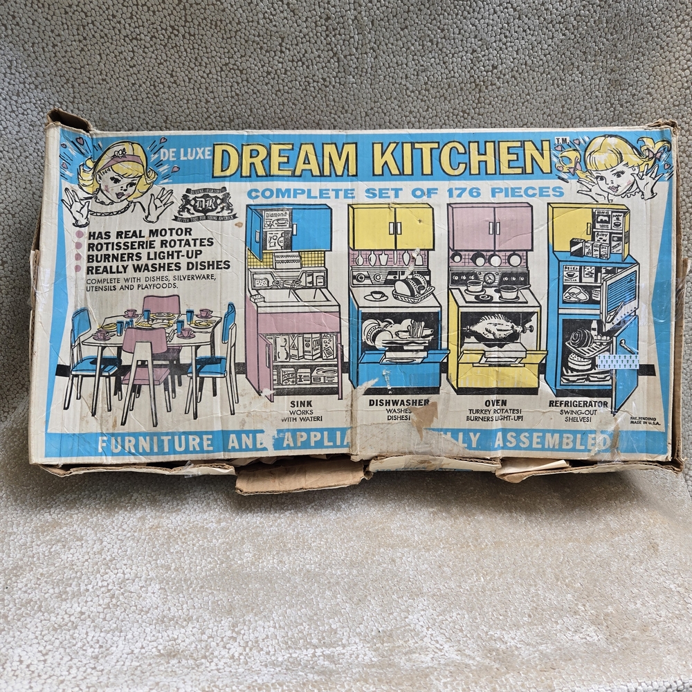 Luxe Pastel Dollhouse Kitchen Set Retro
